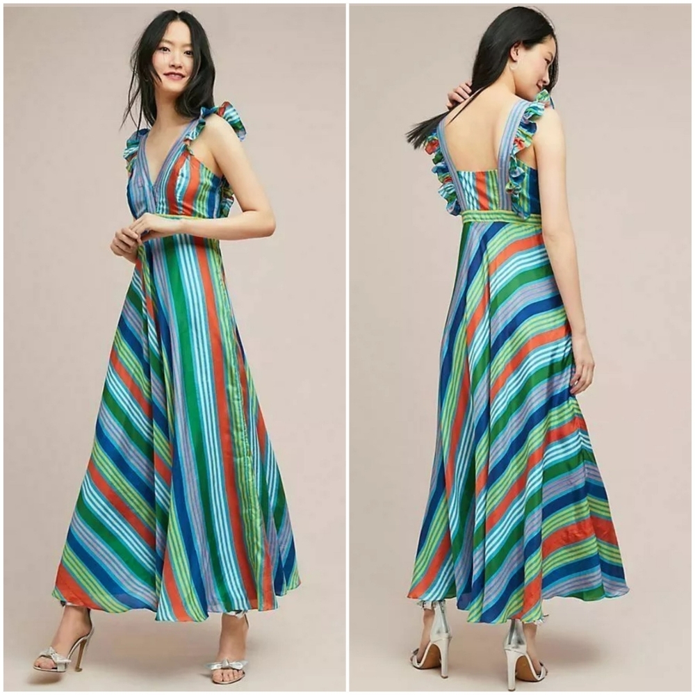 Anthropologie X Anupamaa Silk Maxi Dress